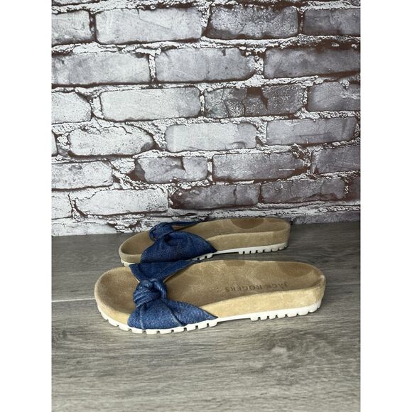 Jack Rogers Blue Denim Slide Knotted Bow Casual Sandals Women’s Sz 8.5M US/39EU - Picture 2 of 16